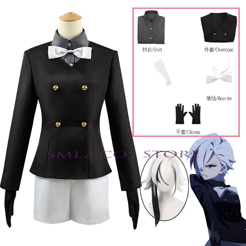 

Anime Genshin Impact Cosplay Arlecchino The Knave Costume Young JK Uniform Wig Suit Halloween Party Role Peruere Outfit for Men