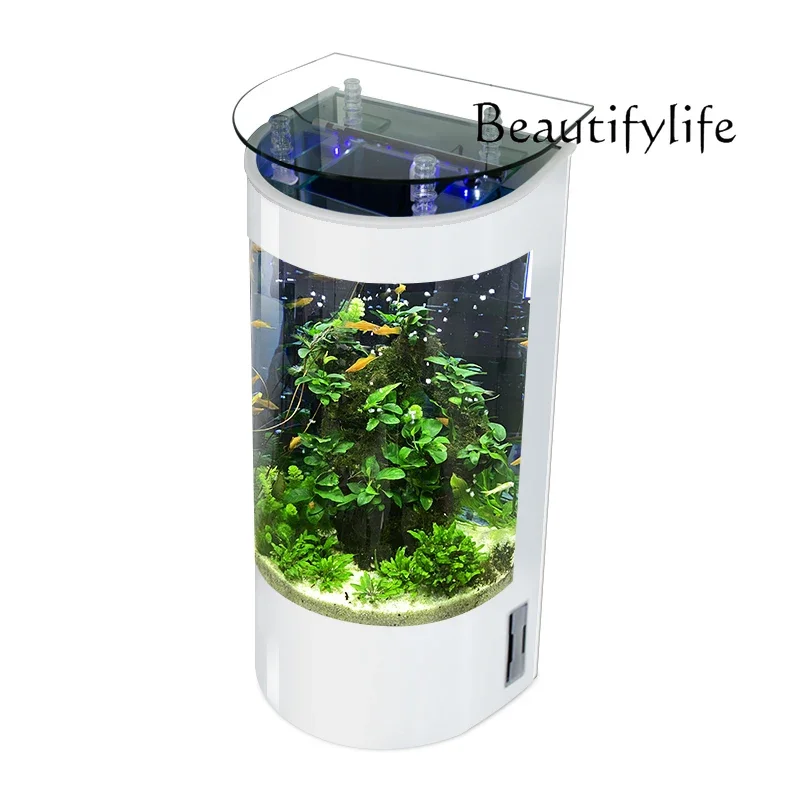 

C40 Безводный аквариум для гостиной, новинка 2025 года, бытовая вертикальная напольная фильтрация, генератор кислорода, аквариумная фильтрация спины