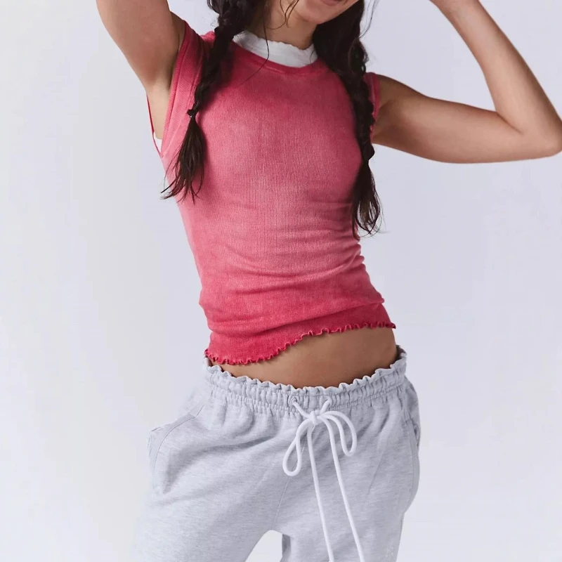 2026 Summer New Tooth Vest Three Sleeve Yoga Sports Casual Top for Women