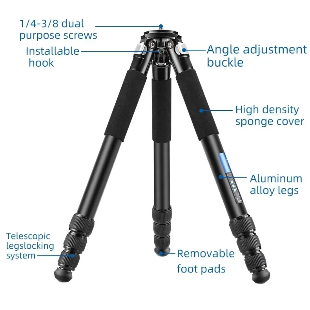 BEXIN RA334 Professional Aluminum Alloy Tripod Outdoor Photography Bracket for Canon Nikon Sony Fuji Olympus Digital SLR Camera