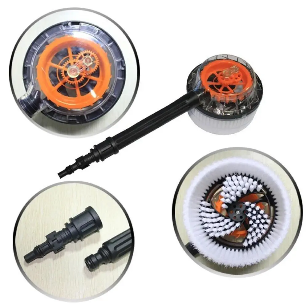 Automatic Rotating Brush For Car Cleaning High Pressure Water Driven Scrubber Soft Bristles Exterior Care Tooling