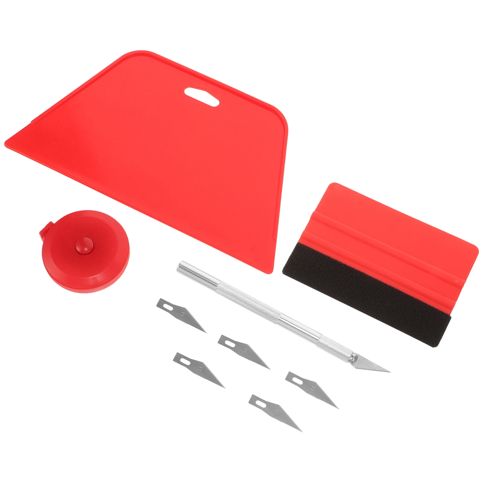 

1 set Car Film Tools Kit Red Durable Material Easy Installation Squeegee Wallpaper Smoothing Professional Finish Tool Set