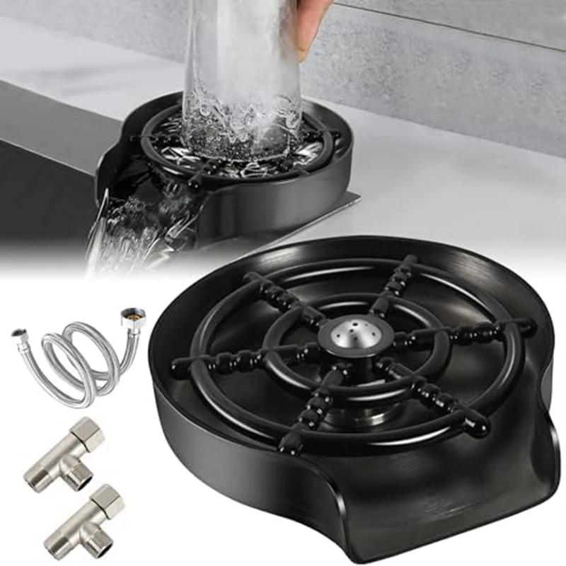 

1Set Glass Rinser 360° Rotary Cup Washer Sink Attachment For Kitchen Sink +10 Spraying Holes,For Home Bar