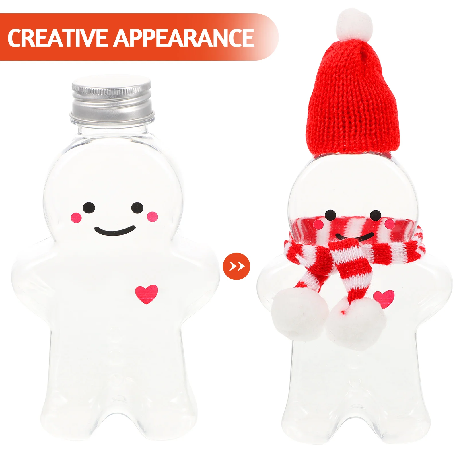 

5 set Christmas Candy Jars Gingerbread Man Design Plastic Party Supplies Cookie Containers Holiday Wedding Baby Shower Decor