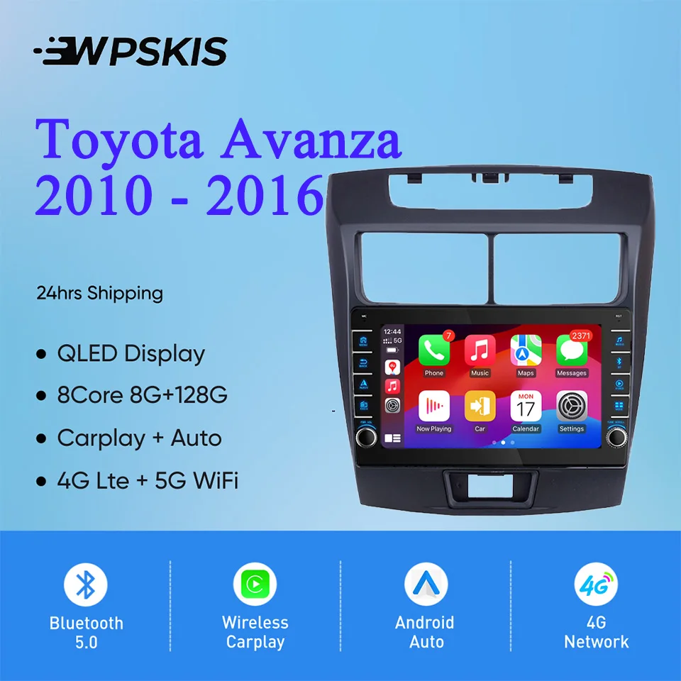 Para Toyota Avanza 2010 - 2016 Radio de coche vídeo estéreo Audio cinta de música Gps Navi Monitor entretenimiento PC tableta RDS Carplay Auto