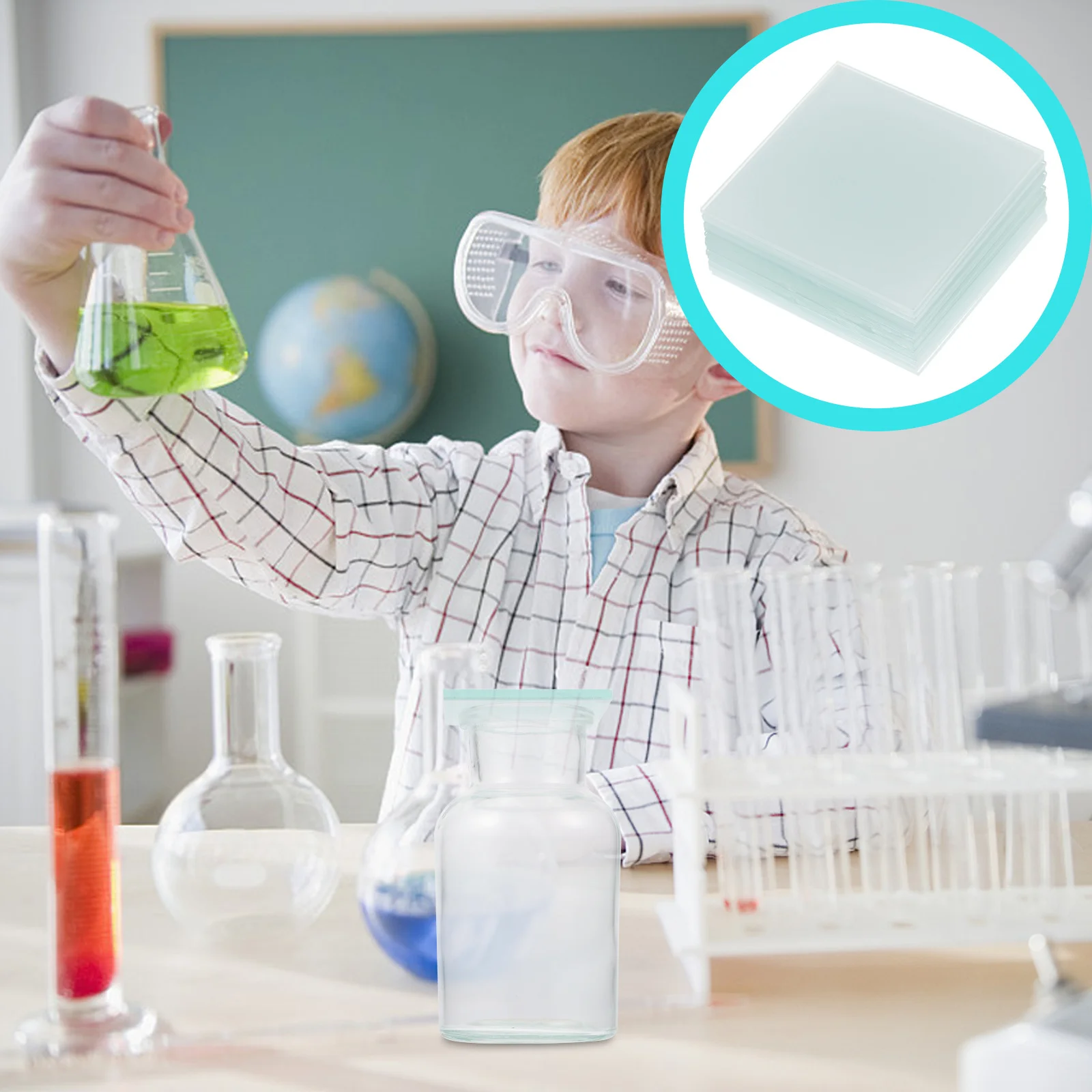 

15Pcs Frosted Glass Plate Transparent Sealing Sheets for Gas Cylinder Scientific Lab Use Non Breakable Durable High Quality