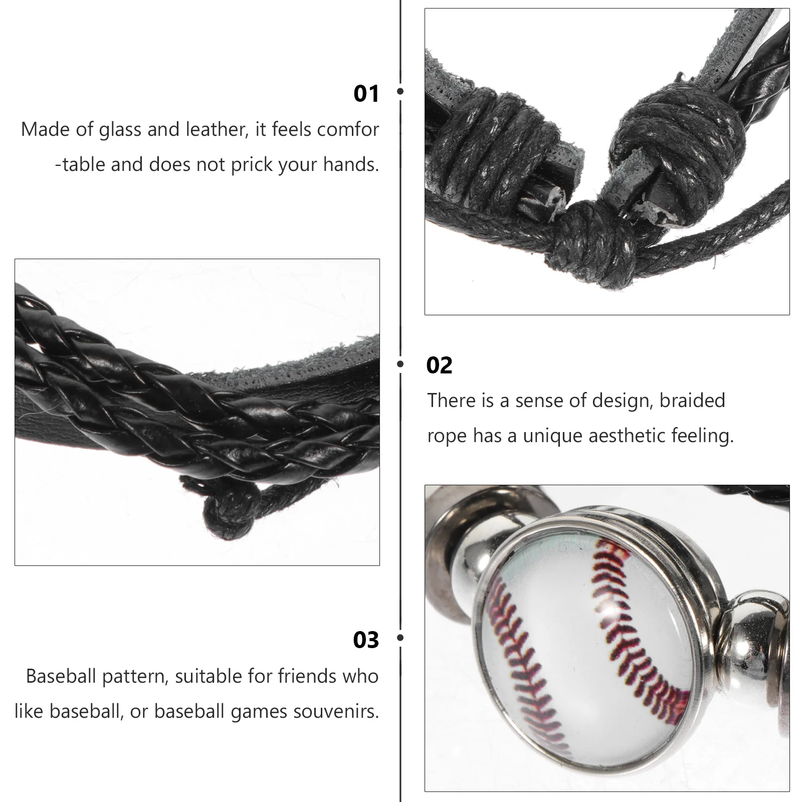 

2 шт. бейсбольные браслеты из бисера, регулируемые браслеты, креативные спортивные аксессуары, прочные украшения для мужчин, женщин, семьи, друзей