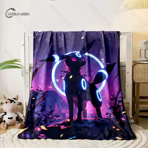 Pokemon Umbreon Printed Blanket Children Adult Blanket Soft and Warm Bedding for Bed Sofa Outdoor Travel Cover Blanket Cobertor
