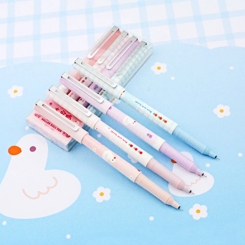 0.5 Cute Duck Neutral Pen Replaceable Core Cute School Supplies Stationery Cool Pens Girls School Supplies Kawaii