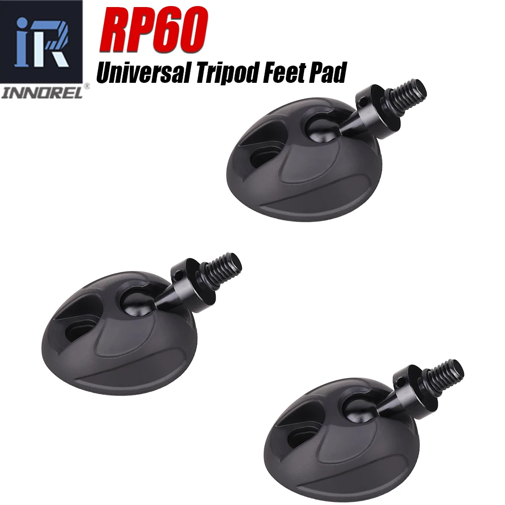 

INNOREL Universal Tripod Feet Pad RP60, Non Slip 60mm Dia.Tripod Monopod Rubber Feet with 3/8" Screw, Extra Stability & Flexible