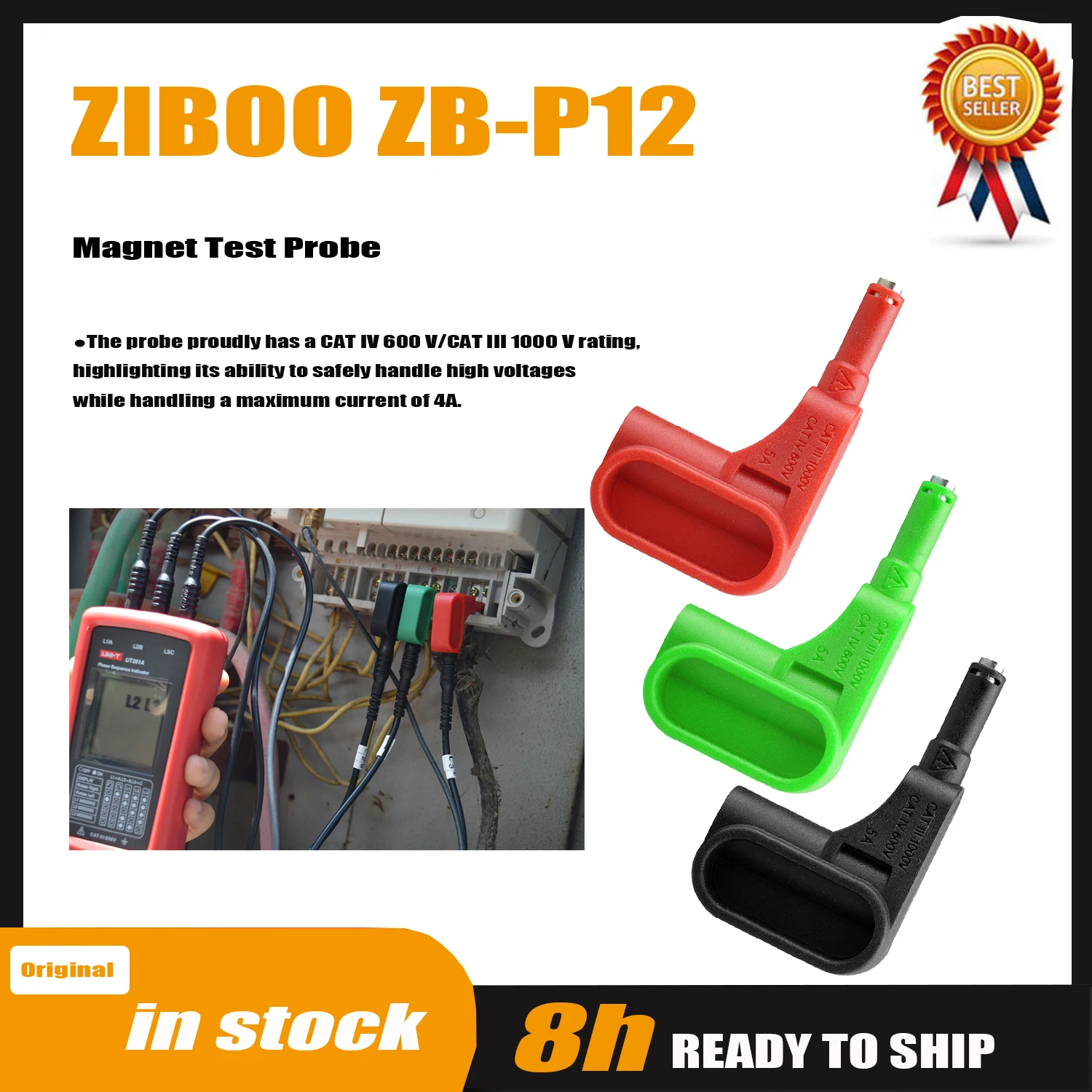 ZIBOO Magnet Test Probe Magnet Probes for 4 MM Banana. MP1 / ZB-P12