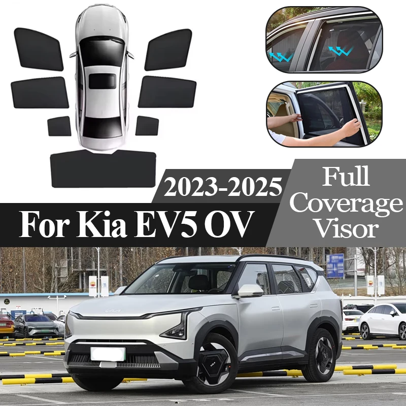 

Auto Accessories For Kia EV5 OV 2023 2024 2025 Car Magnetic Sunshade Anti-UV Privacy Protection Coverage Blocking Curtain