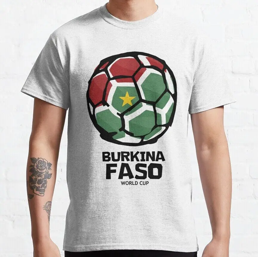 Burkina Faso Football Country Flag Classic    Unisex summer T-shirt Cotton fashion couple clothes