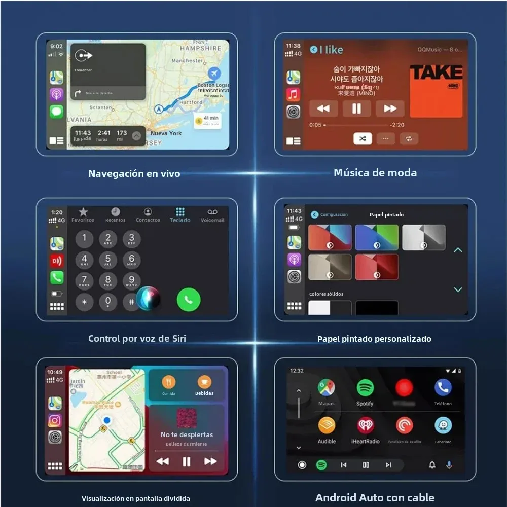 Imagen 6: Carplay AI Box Android inalámbrico Android Auto Smart TV Box sistema inteligente de coche WIFI soporte Netflix YouTube actualización Mirrorlink