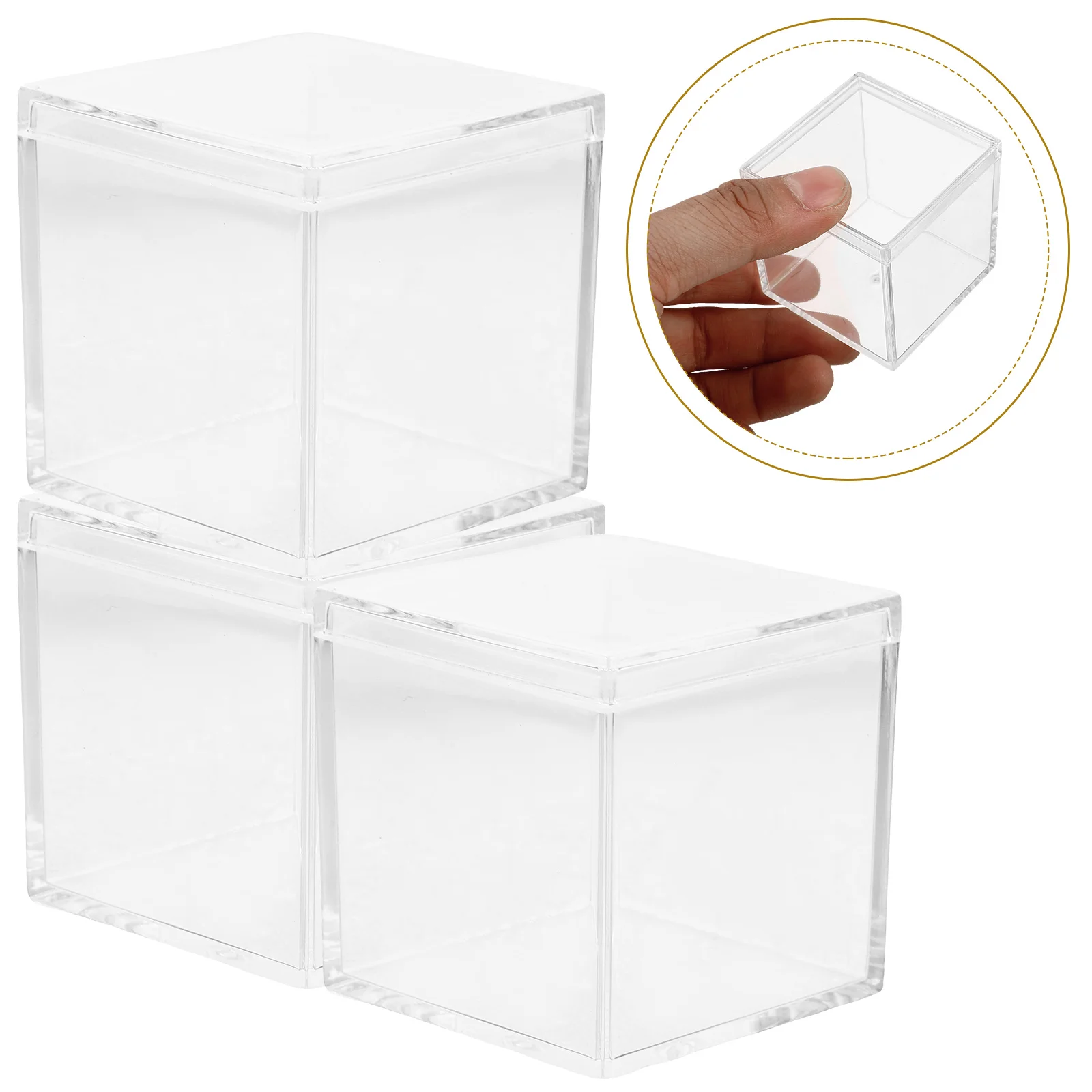 9 Pcs Small Transparent Box Candy Wrapping Boxes Jewelry Square Container Mini Case Chocolate Storage