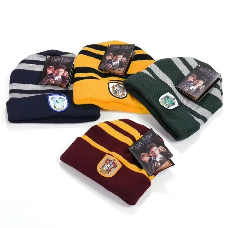 Slytherin Fall Winter Gloves Scarf Cold Warm Porter Gryffindor Children\'s Knit Cap Ravenclaw House Badge Hermione Christmas Gift