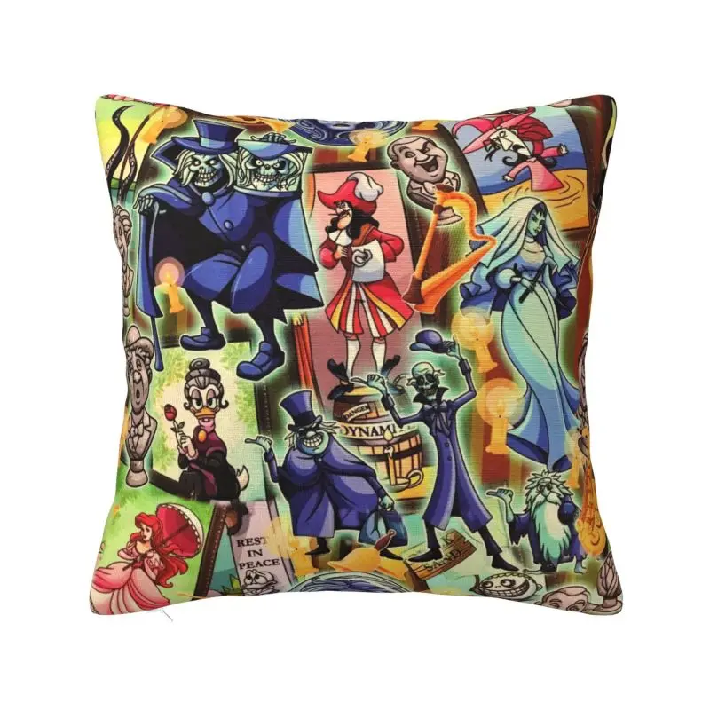 

Custom Happy Halloween Haunted Mansion Pillowcase Cushions Cover for Sofa Square Pillowcase