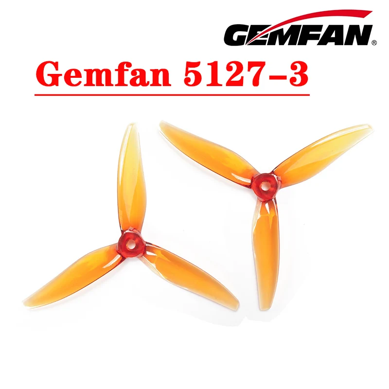 4Pairs 8PCS Gemfan Hurricane 5127 5.1X2.7X3 3-Blade PC Propeller for FPV Freestyle 5inch Drones DIY Parts