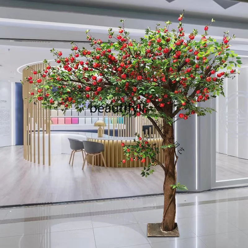 Pomegranate Tree Simulation Fake Large Fruit Orange Orange Persimmon Hawthorn Indoor Floral Floor-Standing Outfit