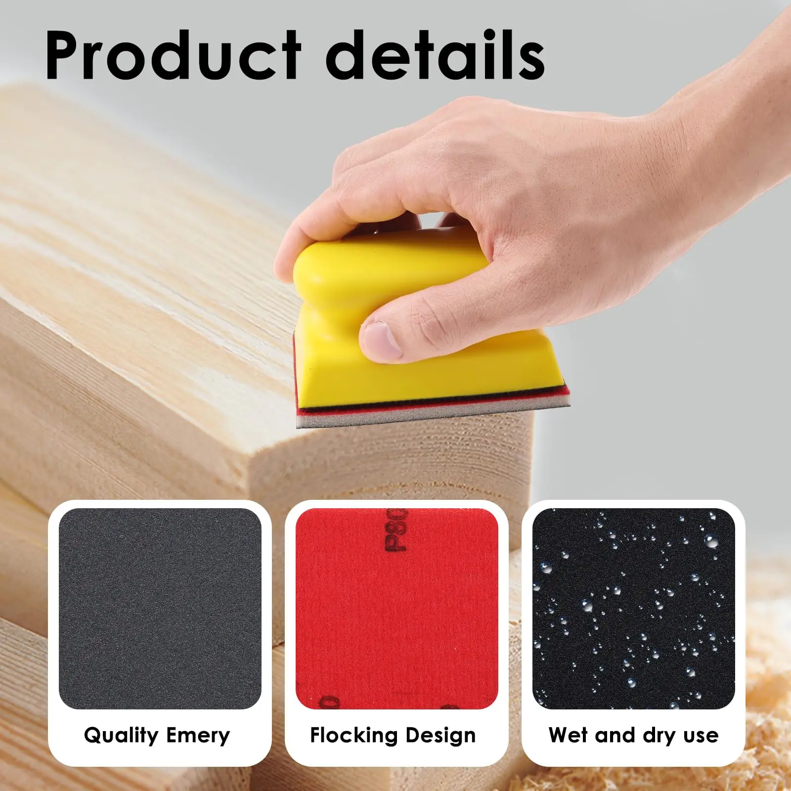 25Pcs Sanding Sponge Set 180-3000 Grit Assortment Reusable Soft Foam Sanding Pad Hand Sanding Block Dry &Wet Use for Metal Wood