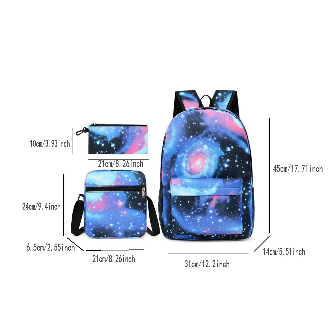 3Pcs/set Disney Backpacks Stitch Print Lightweight Simple Laptop School Bags Junior-senior High School Students Mochilas