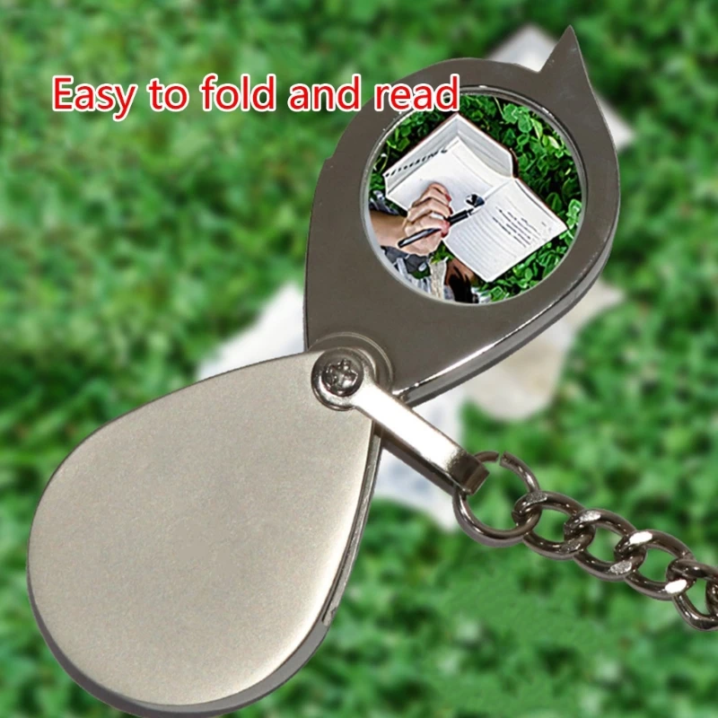 20X Folding Keyring Glass Magnifier with Key Chain Waterproof Tool DropShipping