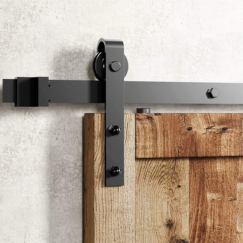 4-9.6FT Sliding Barn Door Rail Hardware Carbon Steel Barn Door Hanger System Heavy Duty Roller Track for Single Door