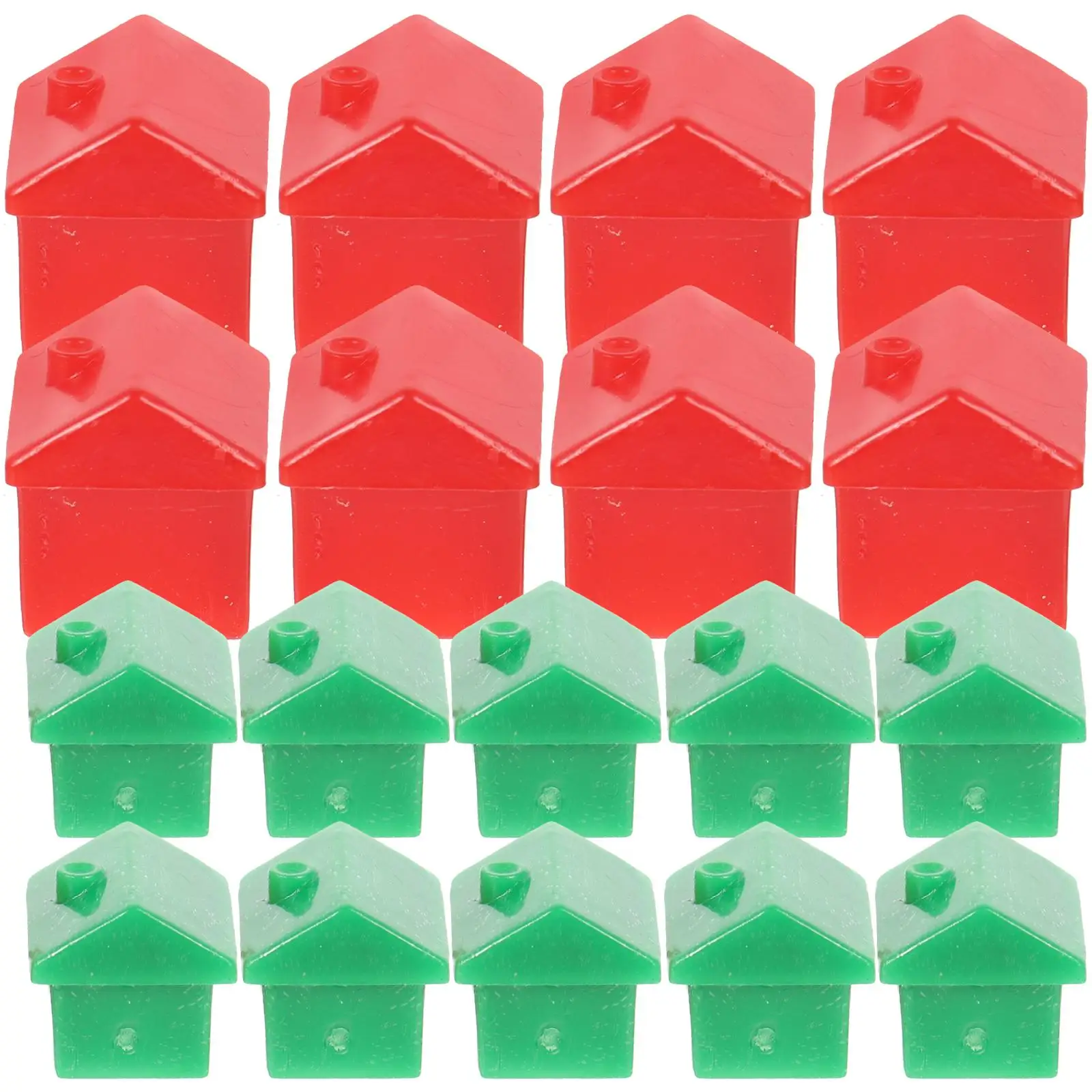 2 Ensembles d'Accessoires pour Jeux de Société : Maisons et Hôtels en Plastique, Pièces de Remplacement pour Jeux d'Échecs Riches, Jouets et Accessoires