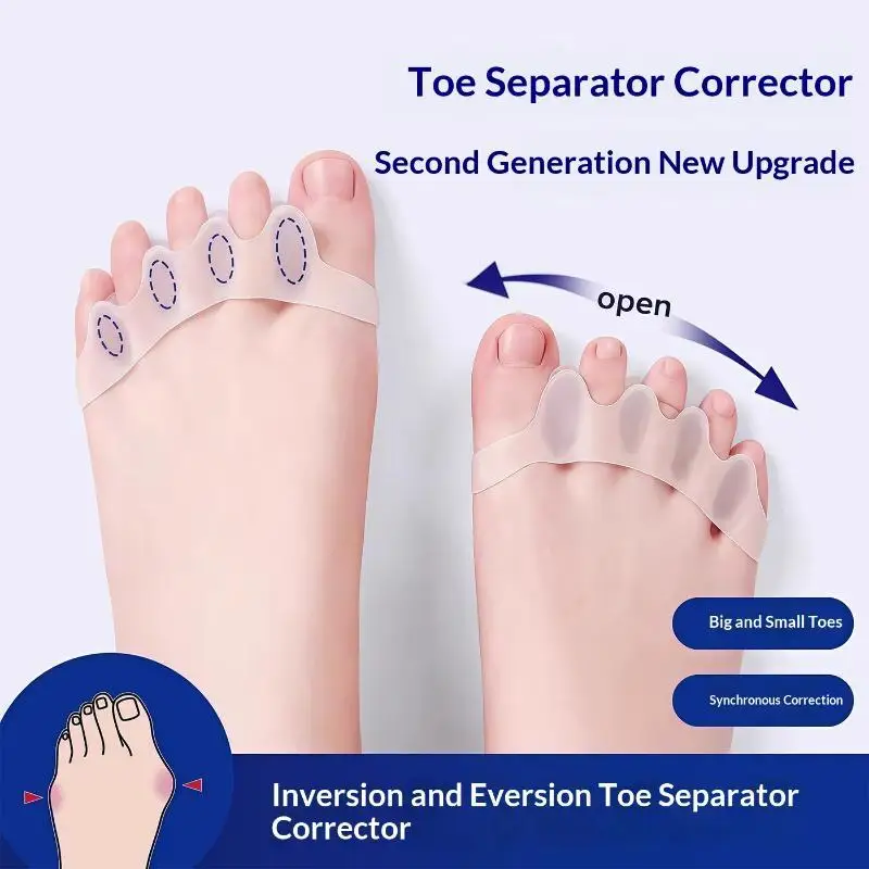 Silicone Toe Separator Fingers Feet Toe Spreader Hallux Valgus Bunion Corrector Toe Straightener Corrector Finger Separators