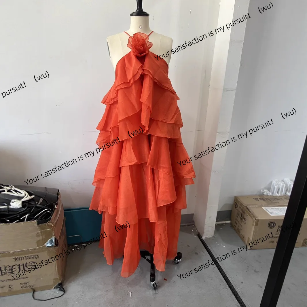 

Летние каникулы стиль элегантный темперамент шеи трехмерное платье с цветочным принтом на подтяжках