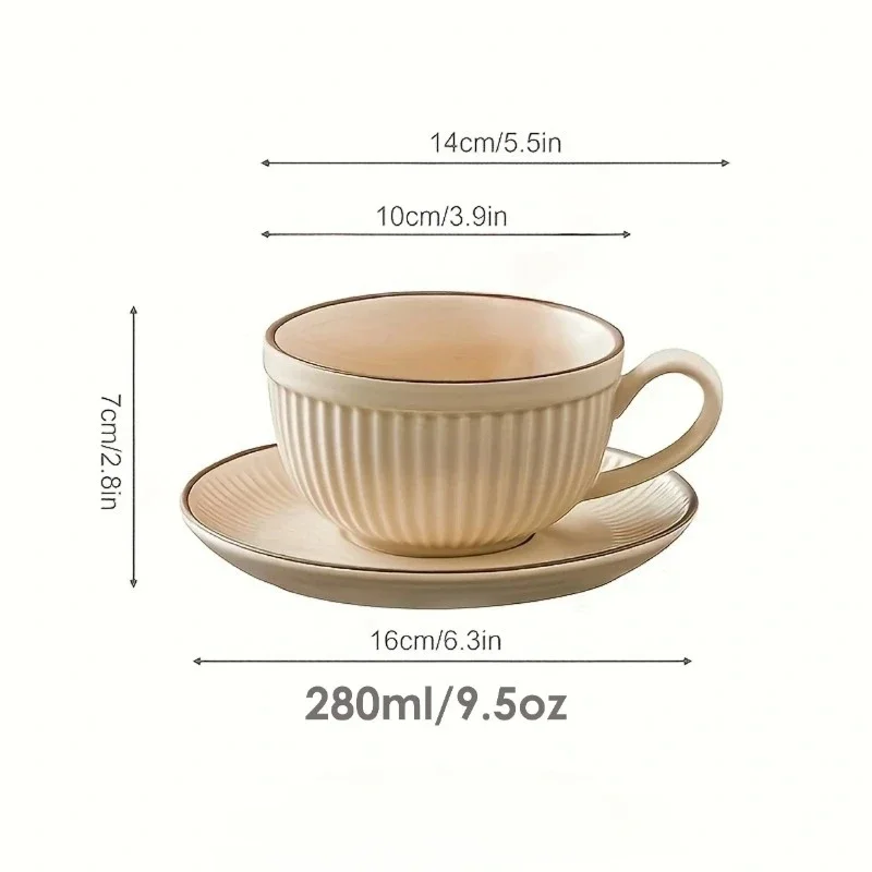 1 Juego de taza de café y platillo de estilo Retro, taza para Latte, taza de café única verde oliva y loto para el hogar y la Oficina, vajilla de