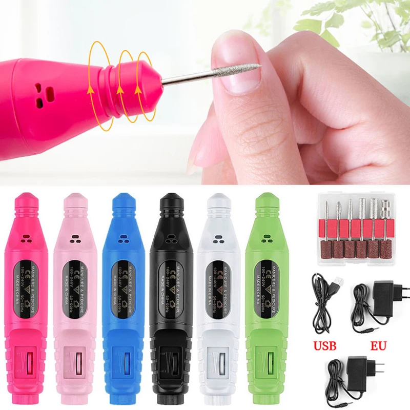 Professional Electric Nail Drill Machine Nail Files Pen Pedicure with Bits Milling Gel Polish Remover Nail Art Manicure