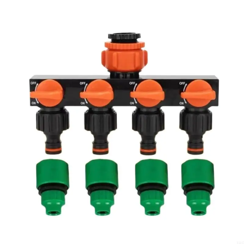 4-Way Garden Water Divider Removable Garden Hose Splitters Watering Connector Distributor For Outdoor Tap and Faucet X3UC