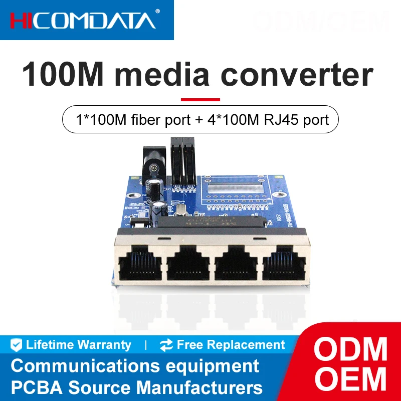 

HICOMDATA Switch Sfp Ethernet Network Rj45 Pcb Board 5 Ports 1 SFP 4 RJ45 Switches Internet Switch