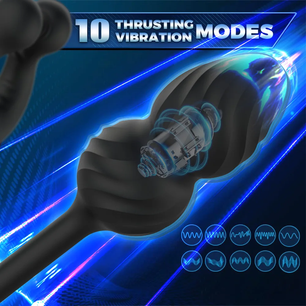 Wireless APP Penis Cock Ring Vibrator Sex Toy For Men Couple Anal Butt Plug Male Prostate Massage Clit Stimulator Adult Supplies - view 2