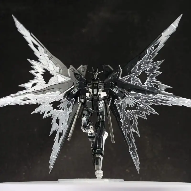 In Stock Hg 1/144 Anime Model Kit Strike Freedom Midnight Color With Wing Of Light Action Figure Collection Customized Statue