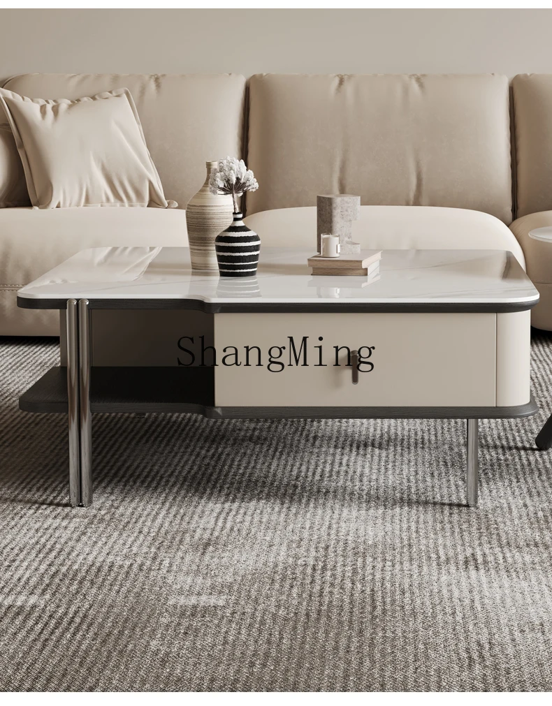 

ZYY Modern Minimalist Coffee Table for Home Living Room Small Apartment Light Luxury High-end New Model