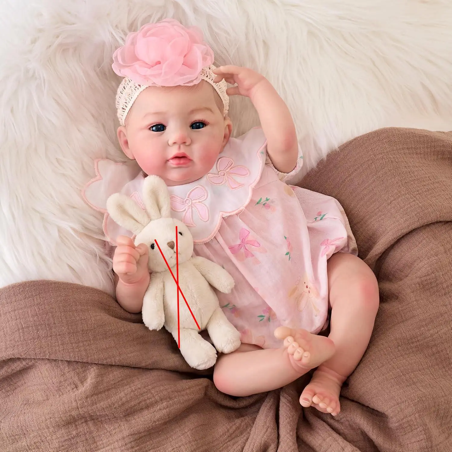 abigail 48CM Realistic Finished Painted Bebe Reborn Silicone Vinyl Cloth Body Doll Handmade Toy For Girls Child  Christmas Gift