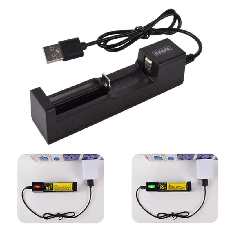 2022 New 4.2V 18650 Lithium Batteries Charging Adapter USB for Li-ion Batteries with Light