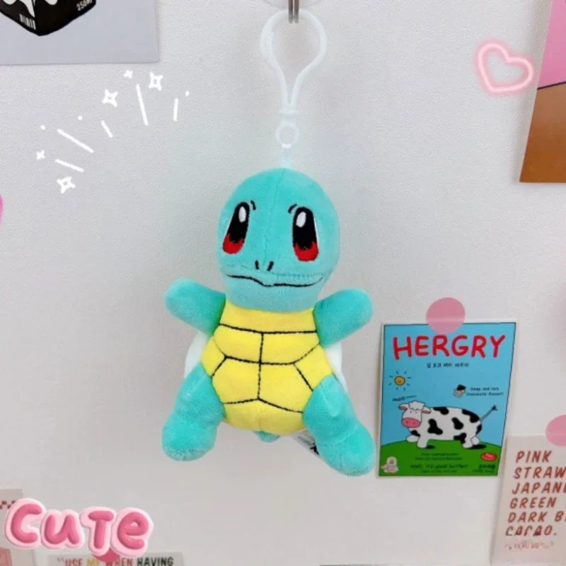 Pendentif en peluche Pokemon Pikachu 10cm, Charmander Bulbasaur écureuil, poupées en peluche, porte-clés pour sac à dos, cadeaux d'anniversaire pour garçons