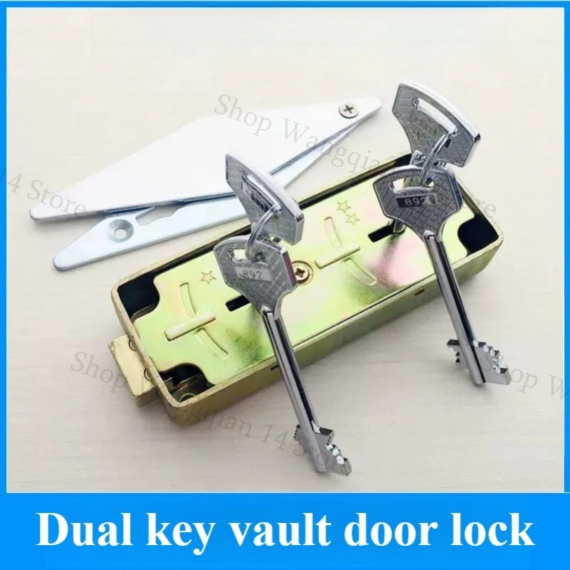Old Style Fireproof Safe Lock Core Dual Flag Blade Double Key Twin Lock Parts for Bank Vault Safe Cabinet
