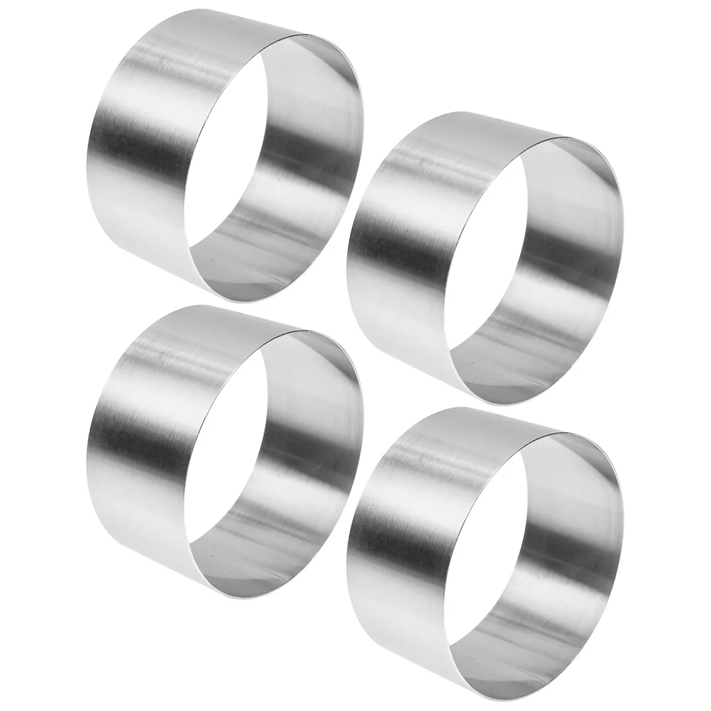 

4 Pcs Mini Round Mousse Circle Cake Pans Pancake Molds Stainless Steel Tins Rings