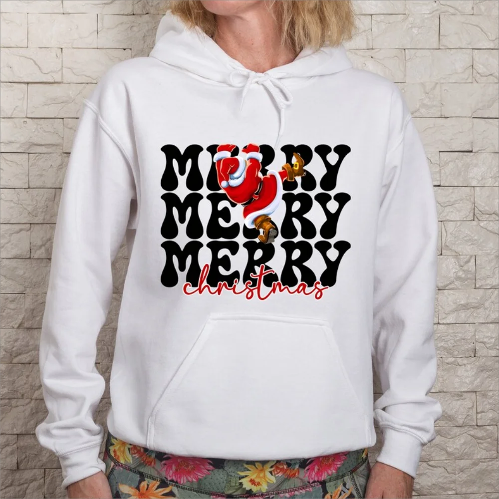 

Women's Funny Christmas Graphic Sweatshirts, Retro Merry Christmas Print Hoodies, Winter Clothes