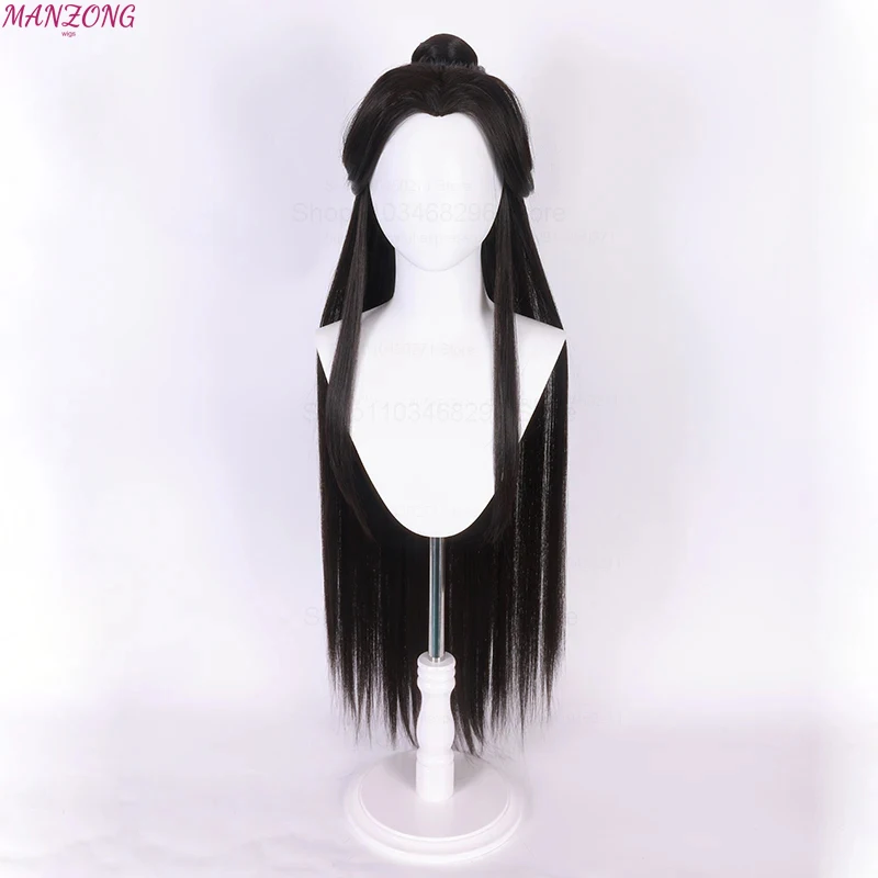 Anime Heaven Official's Blessing Cosplay Xie Lian Wig Black Hair Tian Guan Ci Fu Hanfu Wigs XieLian Cosplay Wig + Wig Cap