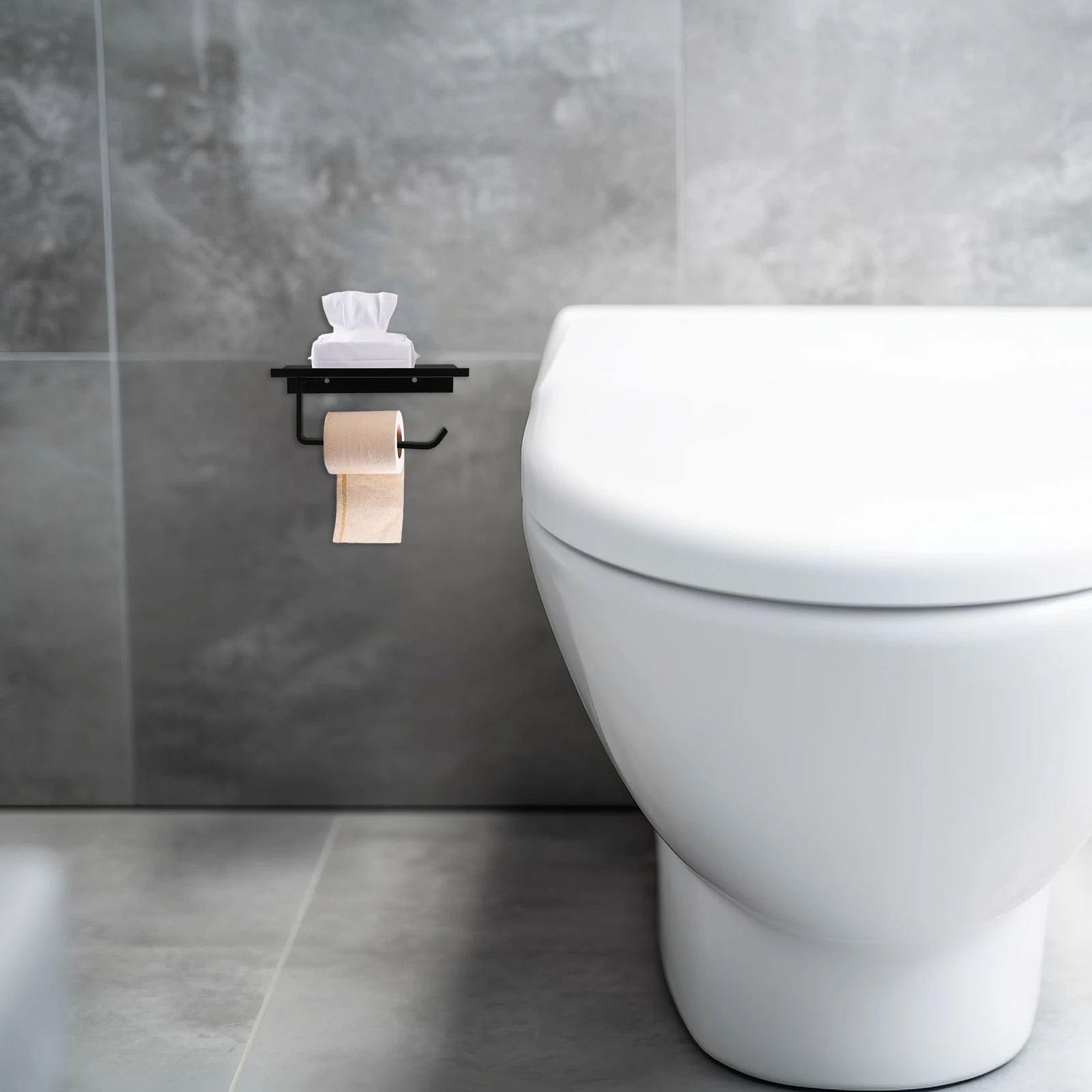 

Thick Aluminum Bathroom Toilet Paper Holder Wall Mounted Roll Paper Shelf Tissue Rack Organizer Practical