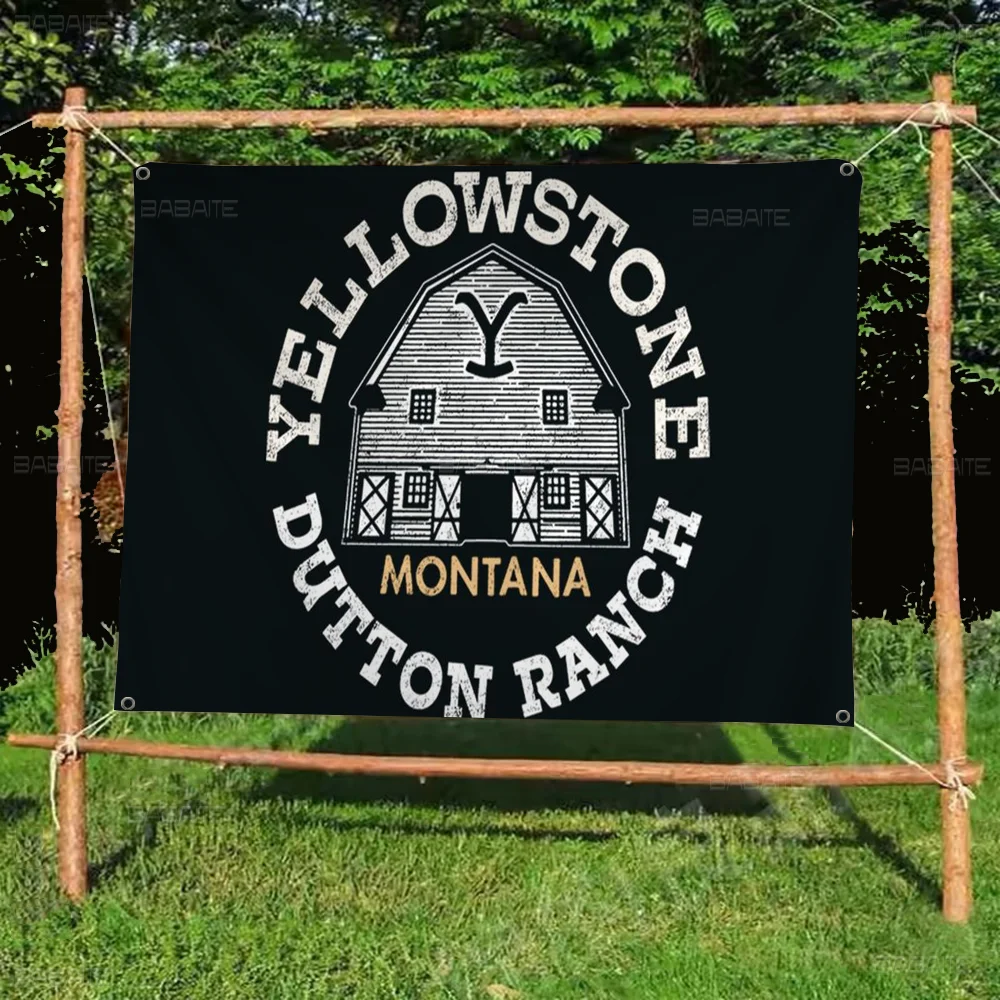 يلوستون داتون مزرعة صغيرة الحجم التشجيع راية اليد سحبت العلم أعلام الغلاف الجوي في الهواء الطلق