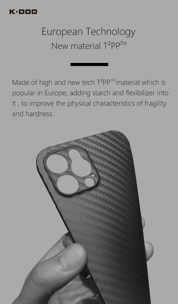 K-Doo Carbon Fiber Pattern Ultra Slim PC Case for iPhone 14 13 mini 12 14 Plus 13 Pro Max 11 Pro Max Lens Protection Phone Cover