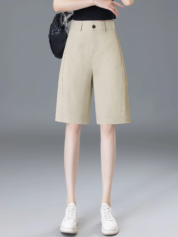 

Широкие шорты в американском стиле для женщин, летние, тонкие, с высокой талией, повседневные, длиной 6-5 минут, для полных размеров