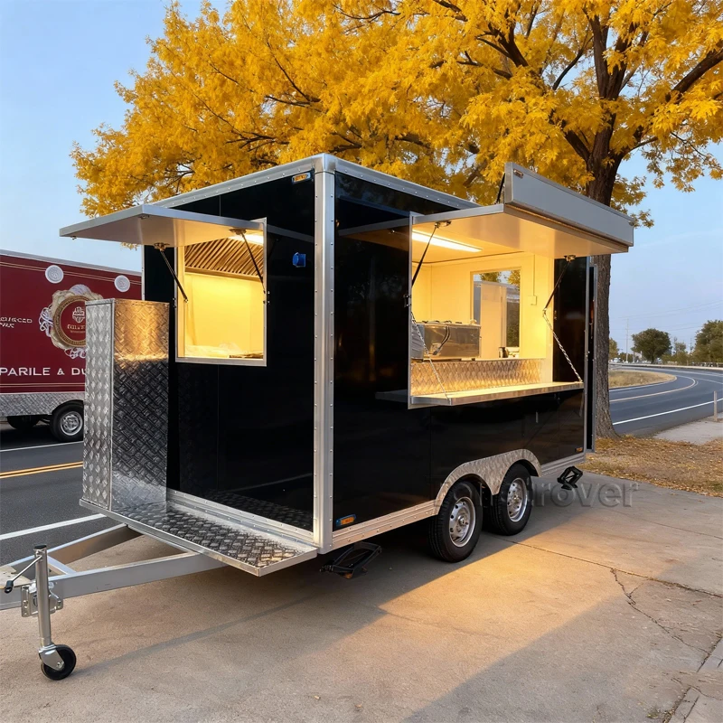

Custom-Made Street Movable Food Truck Outdoor Mobile Food Truck Trailer Fully Equipped Food Trailer with Concession Window