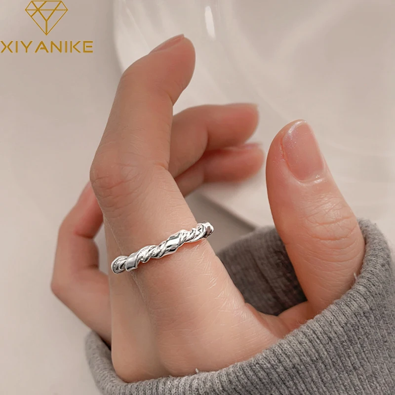 XIYANIKE Twist Wrap Cuff Finger Rings For Women Girl Korean Fashion New Jewelry Friend Gift Birthday Party anillos mujer